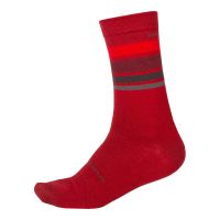Endura - Ponožky Merino Stripe Cervená