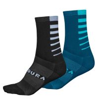 Endura - Ponožky Coolmax® Stripe (2-balení) Lednáčkově modrá