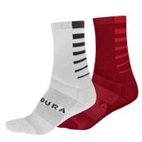 Endura - Ponožky Coolmax® Stripe (2-balení) Rezavě červená