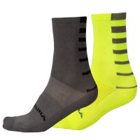 Endura - Ponožky Coolmax® Stripe (2-balení) Svítive žlutá