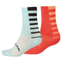 Endura - Dámské ponožky Coolmax® Stripe (2-balení) PUNČOVĚ RŮŽOVÁ