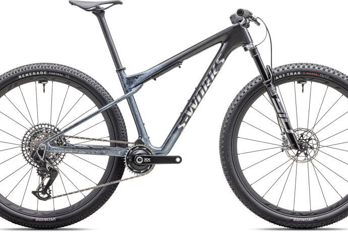 Specialized S-Works Epic World Cup 2025  Gloss Glacial Metallic Granite / Brushed Chrome