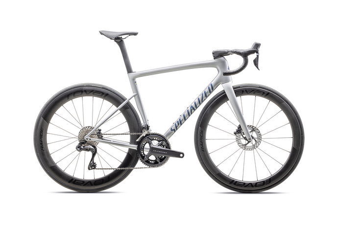 Specialized Tarmac SL8 Pro Shimano Ultegra Di2 2025  Gloss Liquid Silver / Satin Blue Pearl Over Black Liquid Metal